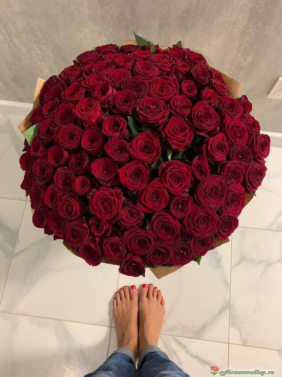 Букет из 101 красной розы сорт Ред Наоми