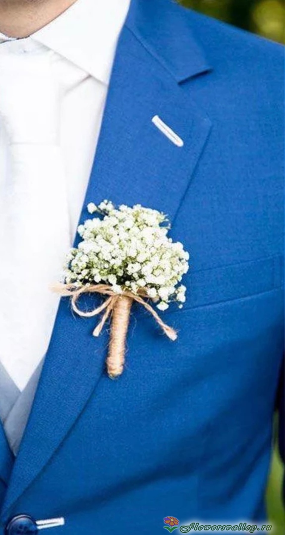 Бутоньерка из гипсофилы