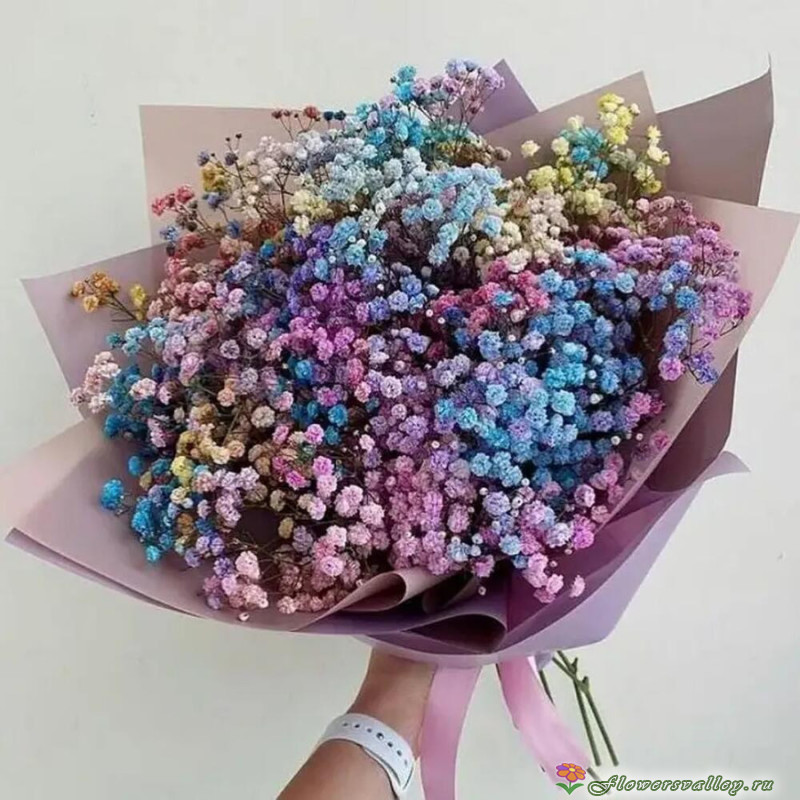 Букет разноцветной гипсофилы, 9 шт.