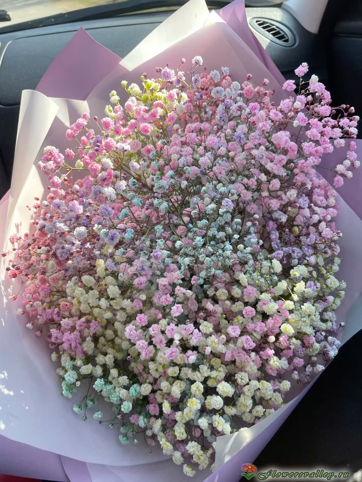 Букет разноцветной гипсофилы, 9 шт.