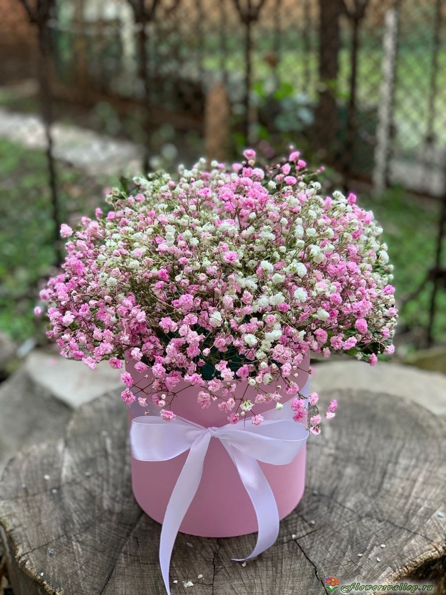 Композиция с радужной гипсофилой