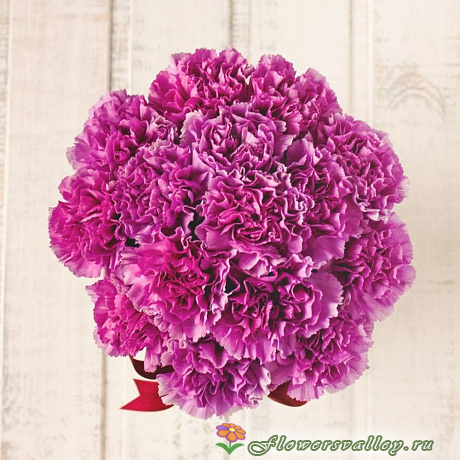 Шляпная коробка с фиолетовой гвоздикой,