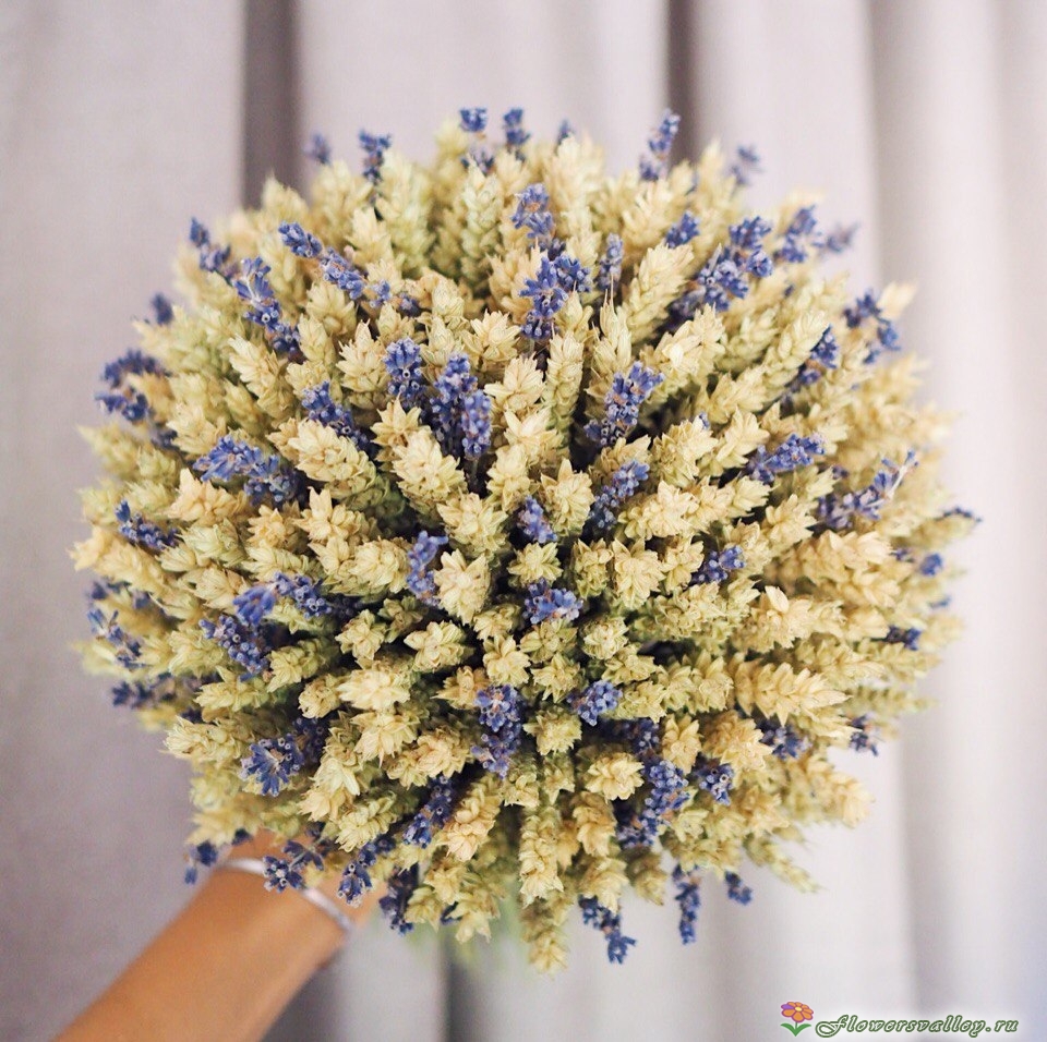 Букет лаванда и пшеница, средний