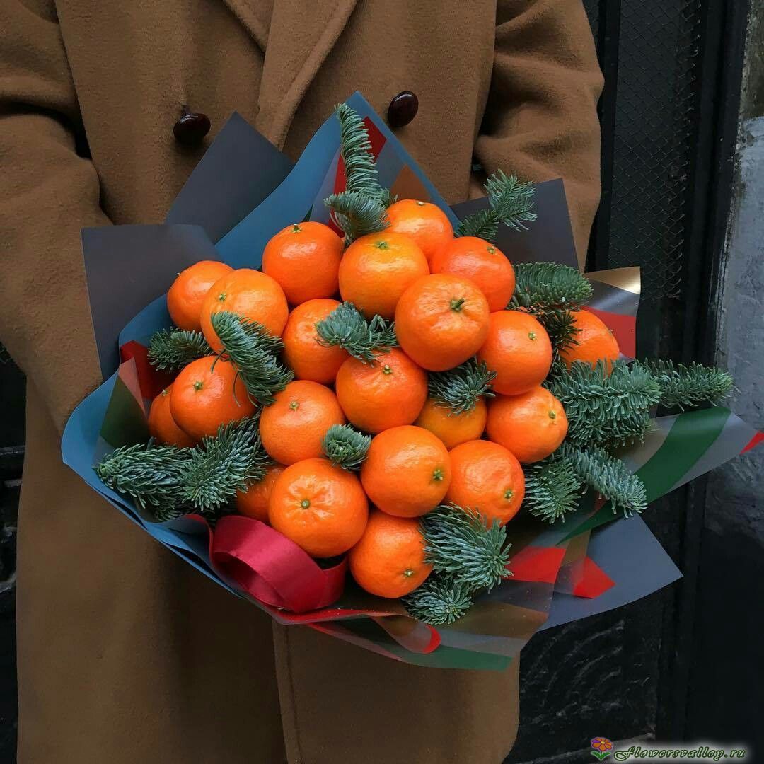 Букет новогодний с мандаринами
