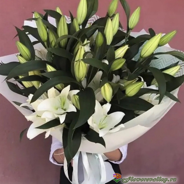 15 белых лилий 