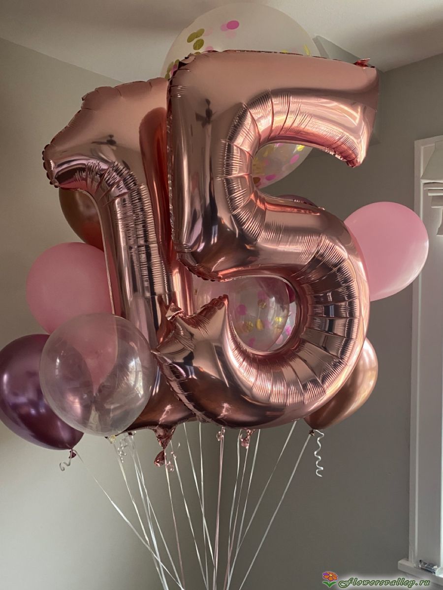  Композиция из воздушных шаров с цифрой(15)