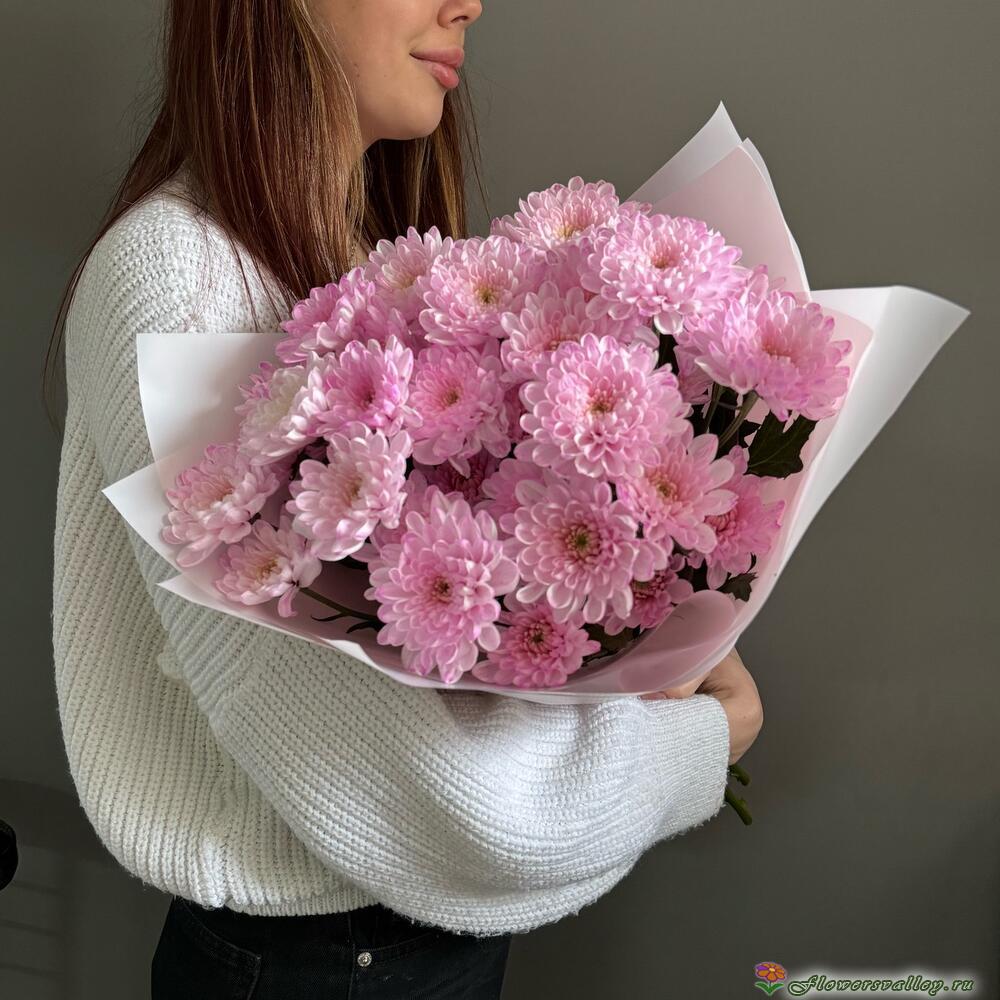 Букет из розовой хризантемы