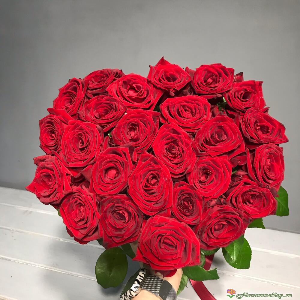 Букет из 25 красных роз, сорт "Ред Наоми"