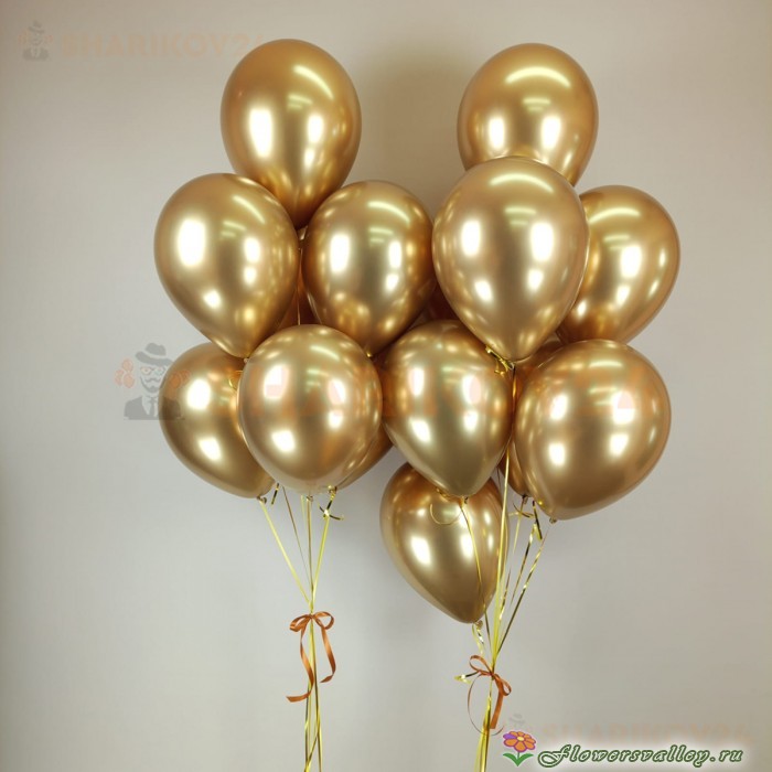 Воздушные шары "Хром" (золото) фото 4