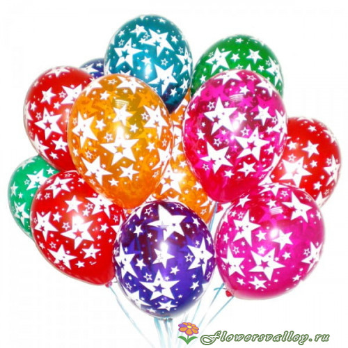 Облако шаров "Звезды" латекс. 20 шт.