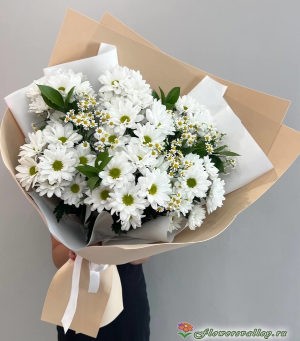 букет с хризантемой и пщеницей