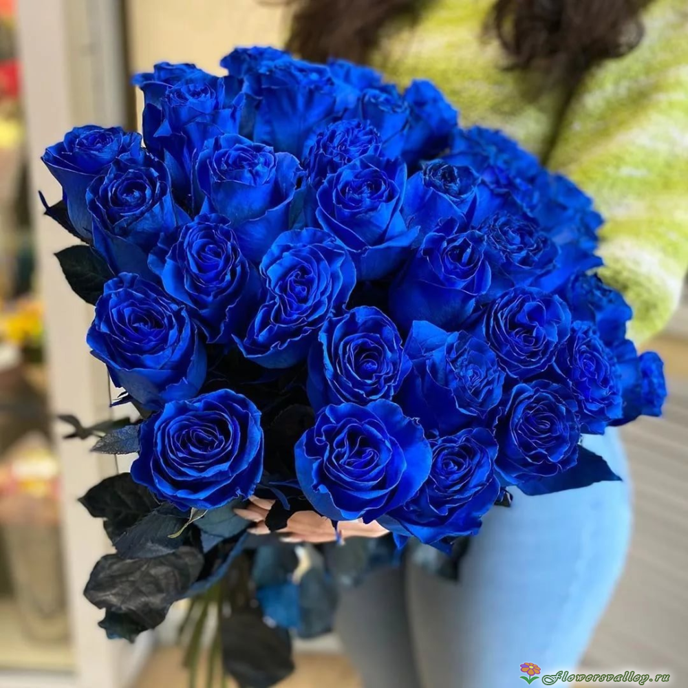 35 синих роз