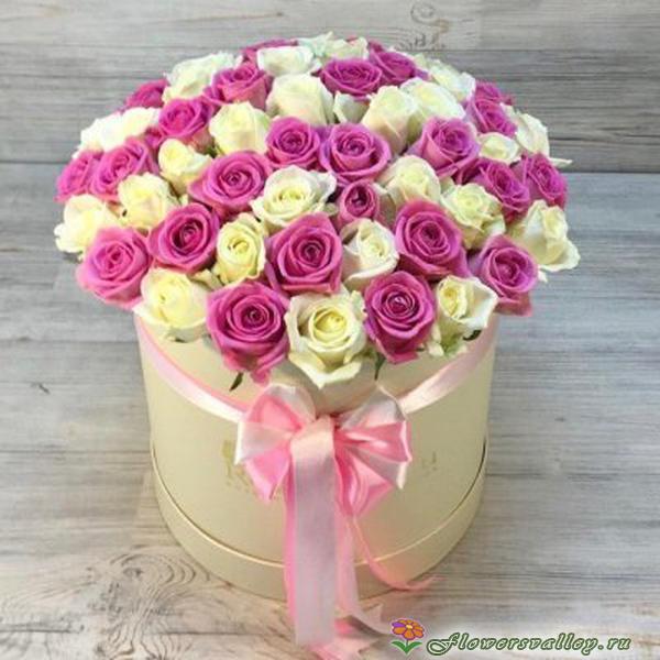 Коробка с розами 51 шт