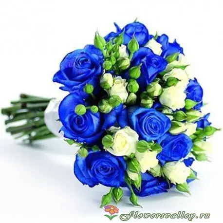 Букет невесты с синими розами