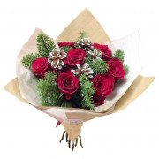 Букет новогодний с розой