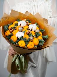 Букет новогодний с мандаринами