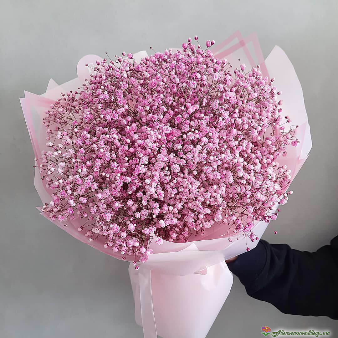 Букет из розовой гипсофилы, 11 шт.