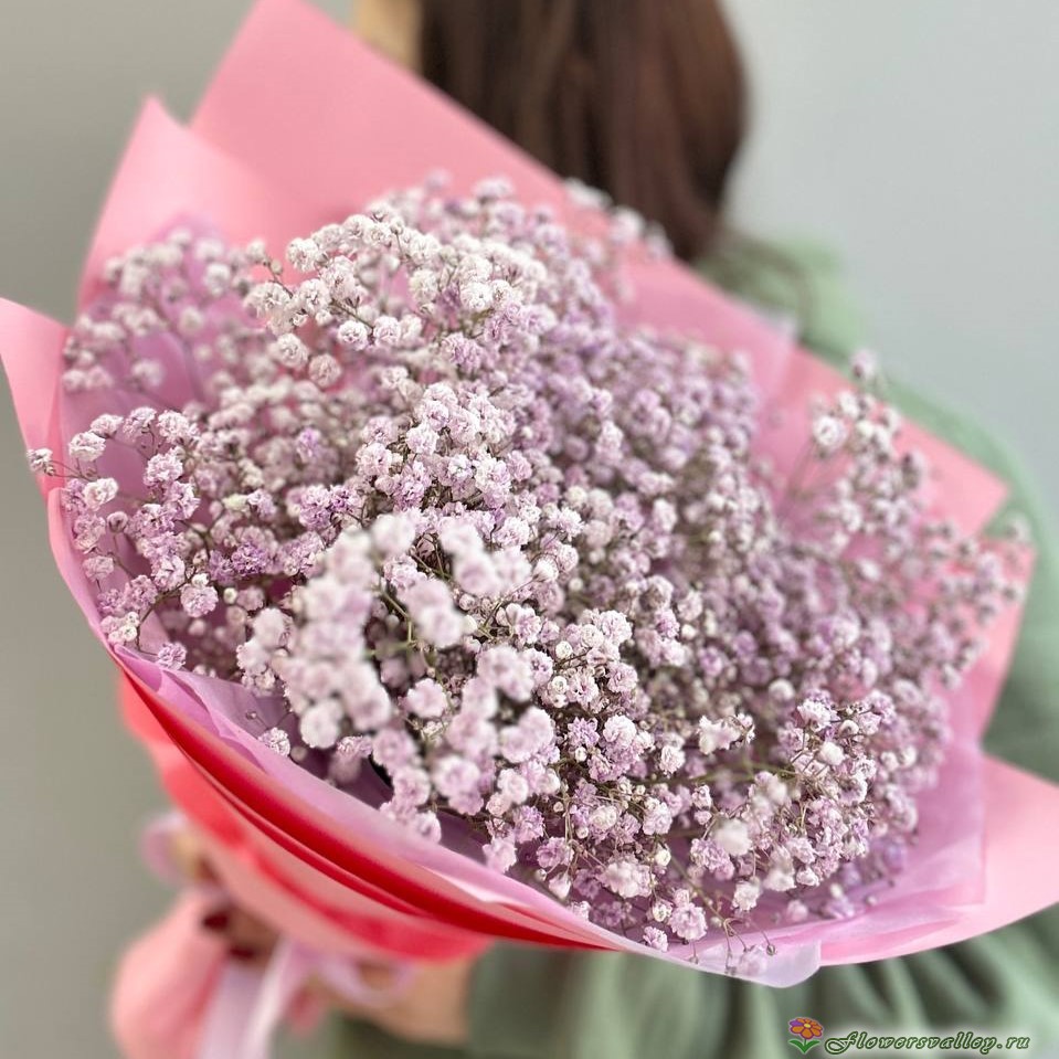 Букет из розовой гипсофилы, 11 шт.