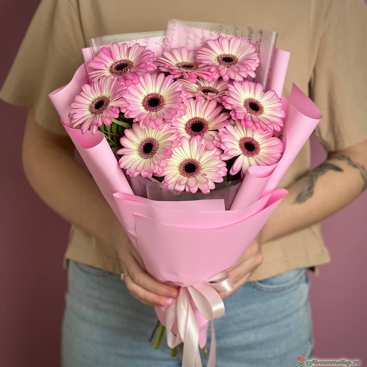 Букет из 11 розовых гербер