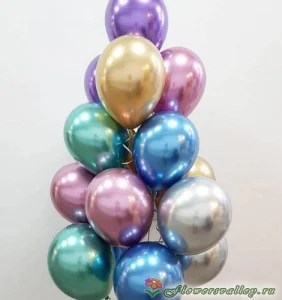 Воздушные шары "Хром" 15 шт (микс), 15 шт