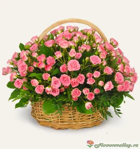 Корзина кустовых роз, 35 шт
