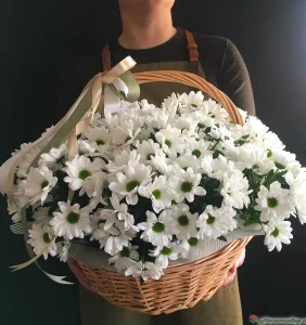 Корзинка с хризантемой, 15 шт