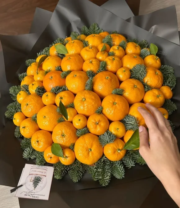 Букет новогодний с мандаринами
