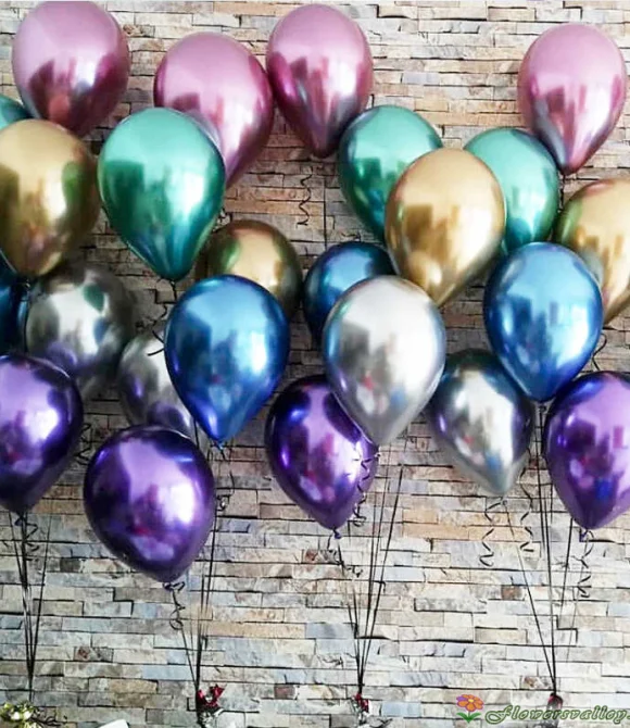 Воздушные шары "Хром" 15 шт. (микс)