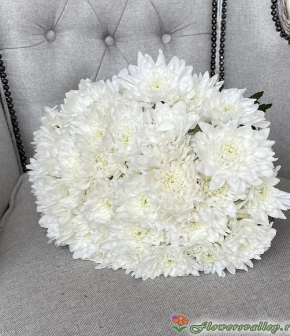 Букет невесты из белых хризантем