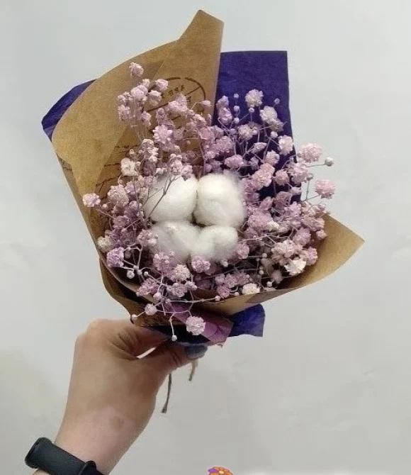 Мини букет-комплимент из сухоцветов 