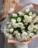 Тюльпаны пионовидные - 15 шт; авторская упаковка; лента