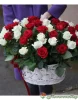 75 роз красных и белых