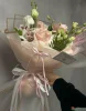 Букет с французской розой, орхидеей и эустомой1