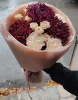 с хризантемой бигуди и кустовой розой 
