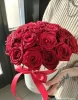 25 красных роз в коробке