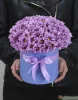Шляпная коробка с розовой хризантемой, 15 шт.