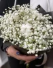 Букет из гипсофилы и хлопка маленький