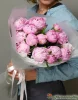 Розовые пионы с эвкалиптом 15 шт.
