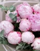 Розовые пионы с эвкалиптом 15 шт.
