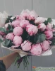 Розовые пионы с эвкалиптом 25 шт.
