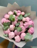 Розовые пионы с эвкалиптом 25 шт.