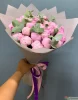 Розовые пионы с эвкалиптом 25 шт.