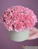 Шляпная коробка с розовой гвоздикой, 11 шт.